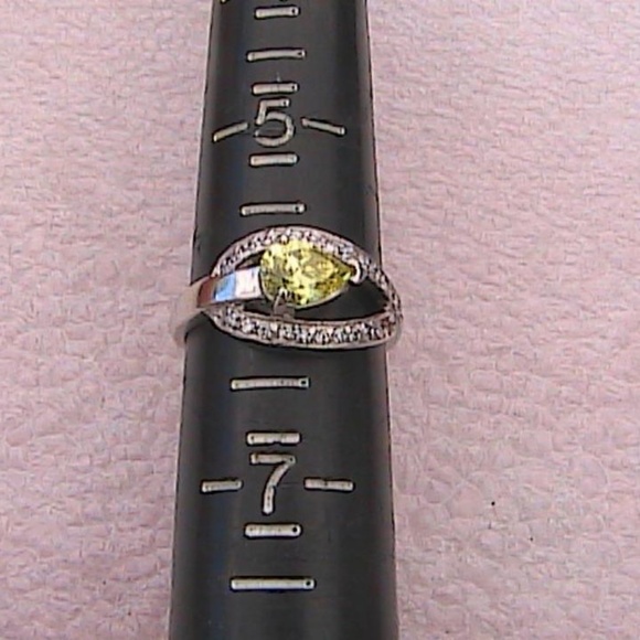 14k White Gold Filled Peridot Ring (#71) - Picture 7 of 8